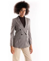 Marella - Jassen ,Grijs ,Wol Grijze Wollen Blazer Jas - Lyst