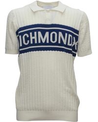 John Richmond - Weißes baumwoll-polo-shirt ump24216po - Lyst