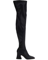 Chloé - Schwarze Overknee-Stiefel Mit Blockabsatz - Lyst