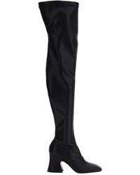 Chloé - Schwarze Overknee-Stiefel Mit Blockabsatz - Lyst