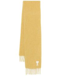 Ami Paris - Geel Monogram Franje Alpaca Mix Sjaal - Lyst