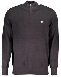 Timberland - Schwarzer baumwoll-halbzip-pullover - Lyst