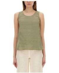 120% Lino - Sleeveless Tops - Lyst