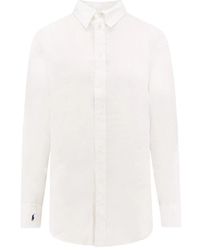 Ralph Lauren - Camisa de lino con cuello puntiagudo - Lyst