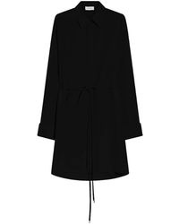 Sportmax - Kleedjes ,Zwart ,Leer Eolie Jurk - Lyst