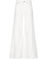 Dondup - Jeans ,Wit ,Katoen Witte Katoenen Broek Met Wijde Pijpen - Lyst