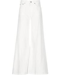Dondup - Jeans ,Wit ,Katoen Witte Katoenen Broek Met Wijde Pijpen - Lyst