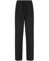 Herno - Zwarte Stretch Nylon Trekkoord Broek - Lyst