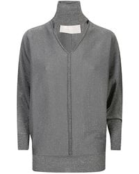 Circus Hotel - Truien & Vesten ,Grijs ,Grijze Viscose Coltrui - Lyst