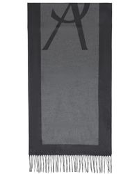 Saint Laurent - Dunkelgrauer graphit schal - Lyst
