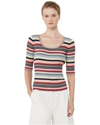 Weekend by Maxmara - Slim Ribgebreide Viscose Top - Lyst