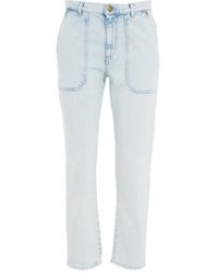 Pinko - Jeans con bordado y trabillas para cinturón - Lyst