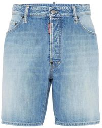 DSquared² - Korte Broeken ,Blauw ,Denim Blauwe Denim Klassieke Jeans Met Vijf Zakken - Lyst
