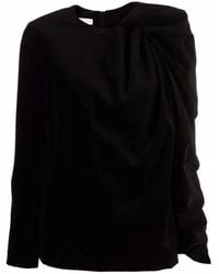Dries Van Noten - Fluwelen Top Met Lange Mouwen - Lyst