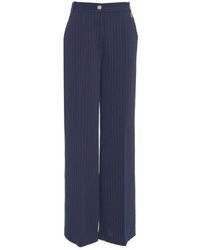 Guess - Weite Bein Blaue Hose Mit Gürtelschlaufen - Lyst