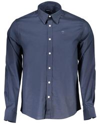 North Sails - Camicia in cotone blu design classico - Lyst