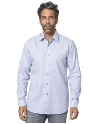 Karl Lagerfeld - Blau & weiß gemustertes modernes hemd - Lyst