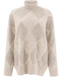 Brunello Cucinelli - Luxuriöser Grauer Strick Für Frauen - Lyst