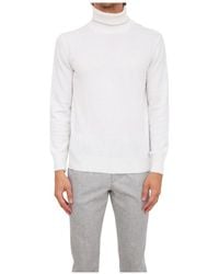 Eleventy - Maglione bianco collo alto - Lyst