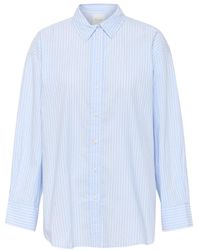 Part Two - Overhemden ,Blauw ,Katoen Blauw Gestreept Savanna Pw Shirt - Lyst