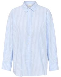 Part Two - Overhemden ,Blauw ,Katoen Blauw Gestreept Savanna Pw Shirt - Lyst