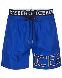 Iceberg - Badmode ,Blauw ,Polyester Basic Zwemshorts - Lyst