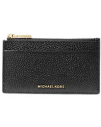 Michael Kors - Jet Set Small Pebbled Leather Card Case - Lyst