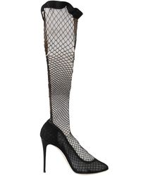 Dolce & Gabbana - Black Netted Sockenabsätze Pumps Schuhe - Lyst