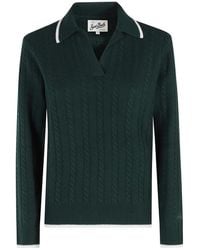 Mc2 Saint Barth - Long Sleeves Knit Braid Polo - Lyst