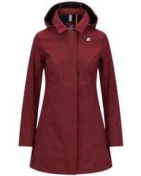 K-Way - Jassen ,Rood ,Rode Trenchcoat Waterdicht Winddicht - Lyst