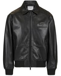Iceberg - Jassen ,Zwart ,Leer Leren Bomberjack - Lyst