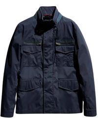 Fay - Blaue field jacket mit abnehmbarer kapuze - Lyst