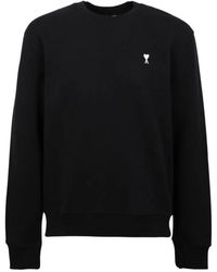 Ami Paris - Hoodies & Sweatvesten ,Zwart ,Katoen Ami De Coeur Sweatshirt - Lyst