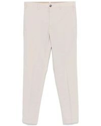 Incotex - Broeken ,Grijs ,Grijze Broek Met Verborgen Sluiting - Lyst