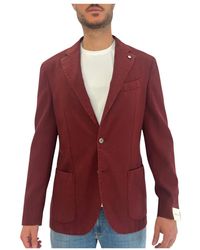 L.B.M. 1911 - L.B. 1911, ,Jassen ,Rood ,Wol Giacca Monopetto - Lyst