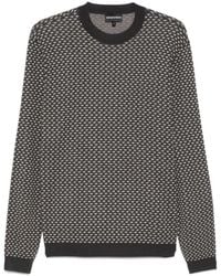 Emporio Armani - Allover Logo Wool Blend Sweater - Lyst