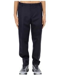 BRIGLIA - Broeken ,Blauw ,Wol Manhattan Pleated Relaxed Pants - Lyst