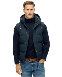Superdry - Jassen ,Blauw ,Everest Puffer Vest - Lyst