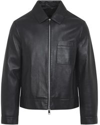 Yves Salomon - Jassen ,Zwart ,Leer Leren Jas Met Shearling Kraag - Lyst