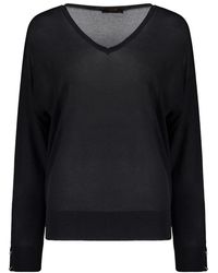 Moorer - Truien & Vesten ,Blauw ,Katoen Elegante V-Hals Trui - Lyst