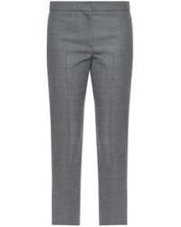 McQueen - Broeken ,Grijs ,Wol Woolen Crease Broeken - Lyst
