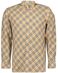 Burberry - Overhemden ,Katoen Vintage Geruite Overhemd Voor Mannen - Lyst