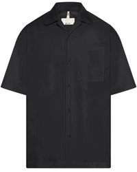 OAMC - Camicia nera in cotone con logo ricamato - Lyst