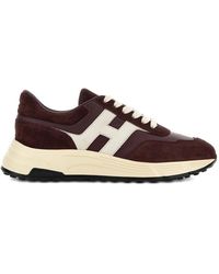 Hogan - Schoenen ,Bruin ,Leer Bordeaux Vetersluiting Memory Foam Sneakers - Lyst