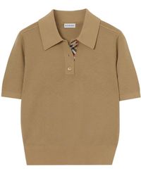 Burberry - Tops ,Wol Wool Polo Shirt - Lyst