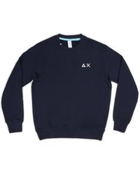 Sun 68 - Blauwe Katoenen Hoodies Voor Mannen - Lyst