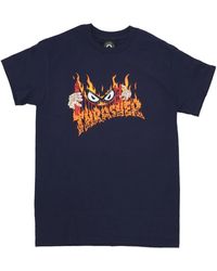 Thrasher - Tops ,Blauw ,Katoen Neckface T-Shirt - Lyst