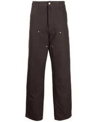 Carhartt - Pantaloni in tela di cotone organico marrone con pannello al ginocchio - Lyst