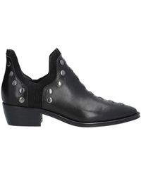 Alpe - Schwarzer lässiger leder stiefelette - Lyst