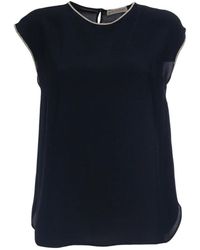 Le Tricot Perugia - Seidenmischung ärmelloses asymmetrisches t-shirt - Lyst